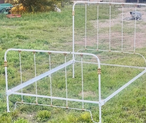 lot 227 image: AntiqueVintage Iron Framed Full-Size Bed