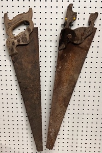 lot 235 image: Two AntiqueVintage Hand Saws
