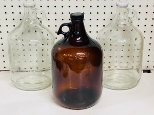 lot 242 image: Three (3) Vintage One Gallon Glass Jugs