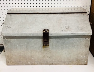 lot 245 image: Big Aluminum or Stainless Steel Hasp-Lockable Tool Box W Removable Tray &amp Lifting Handles