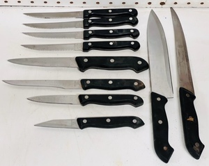 lot 249 image: Ten (10) Piece Stainless Steel Knife Set