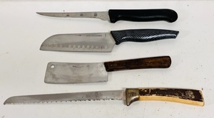 lot 251 image: Vintage Cleaver, Chopper (Faberware 18F788), FilletDeboning Knife (Tramontina), &amp Carver (Lifetime Cutlery, England)