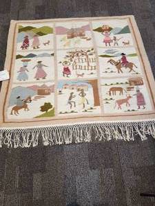 lot 85 image: Tapestry Kraal Mosaic 173x143 cm Handmade in Bophuthatswana South Africa