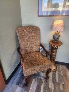 lot 142 image: High Back Paisley Armed Chair