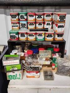 lot 277 image: Hardware Lot  see pic. nails, screws, washers and much more