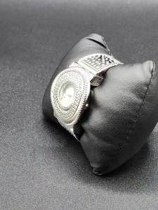 lot 44 image: Cuff Silver Tone Bracelet Watch