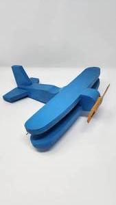 lot 90 image: Handmade Wood Airplane