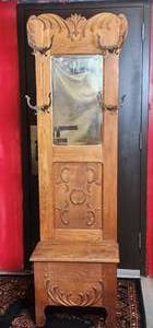 lot 151 image: Mid Centry Hall Tree with Storage Seat