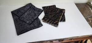 lot 175 image: 2 Velvet like Neck Scarfs as shown