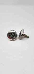 lot 202 image: Alpaca Abalone Shell Inlay Sterling Silver Cufflinks