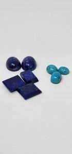 lot 211 image: Stone Lot, Turquoise and possibly Lapis Lazuli