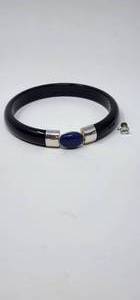 lot 212 image: Bracelet possibly lapis lazuli Stone and Stainless Steel and small Pin stamped 928.