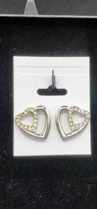 lot 221 image: Heart Shaped Silver toned Earrings