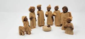 lot 227 image: 4 Inspiring Whittling Nativity Scene Collection - Chip carving ...