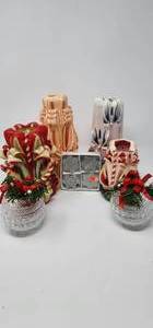 lot 230 image: Fancy Candle Lot and 2 Tree Ornaments