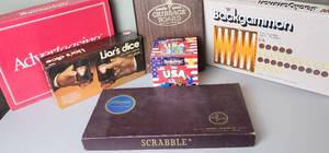 lot 244 image: Vintage Games, Backgammon, Scrabble and others as Shown