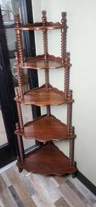 lot 257 image: Vintage 5 Tier Conner Shelf 56 x 22