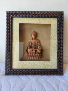 lot 10 image: Shadow box framed Buddha Sculpture