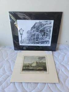 lot 25 image: Selection of 2 matted prints - signed and dated French Quarter Lace by Don Davey and Arundel Castle