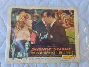 lot 26 image: Vintage 1956 Slightly Scarlet movie poster -  11 x 14