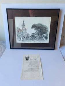 lot 37 image: Framed and matted - signed and dated by artist Don Davey - French Quarter Days -  14 x 16