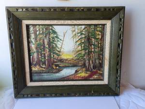 lot 46 image: Framed landscape painting -  18 x 22