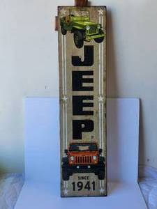 lot 48 image: Metal Jeep sign -  8 x 30
