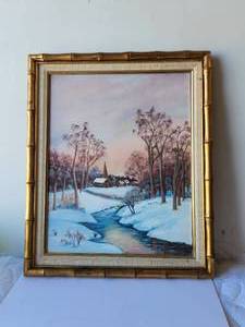 lot 80 image: Framed canvas artwork by Joe Calvert -  20 x 24