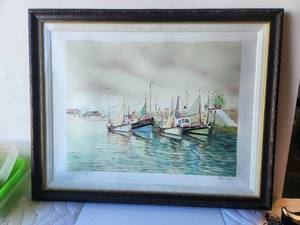 lot 217 image: Framed and matted watercolor print - signed and numbered by artist