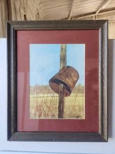 lot 109 image: Framed and matted artwork - signed and dated by artist -  13 x 15