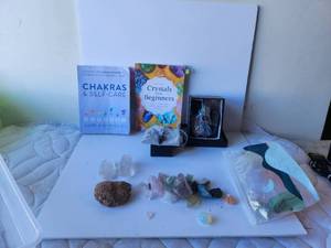 lot 141 image: Books and supplies dealing with Chakras and Crystals