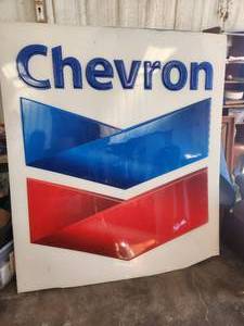 lot 171 image: Large Chevron sign - plastic -  65 x 73