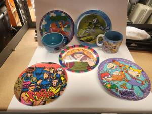 lot 183 image: Selection of Disney, X-Men plates and coffee cups