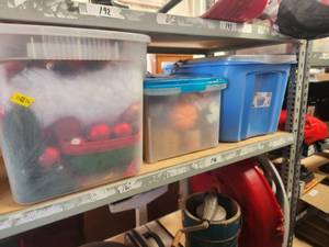 lot 196 image: Selection of Christmas decor in bins