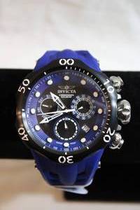lot 53 image: Invicta Chronograph VENOM Watch Model 16988  Swiss made Blue & Black silicone band