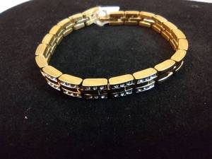 lot 103 image: Citizen gold plated and crystal bracelet. Marked Citizen. Fold over clasp. 6L (Shorter)
