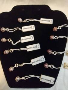 lot 124 image: (10) Persona brand Sterling Silver and glass  crystal charms. Most marked 925 andor have retail tags that say 925. Retail $30 each