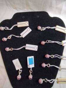 lot 126 image: (10) Persona brand Sterling Silver and glass  crystal charms. Most marked 925 andor have retail tags that say 925. Retail $30 each