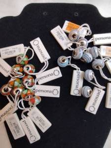 lot 135 image: (18) Persona brand Sterling Silver and glass  crystal charms. Most marked 925 andor have retail tags that say 925. Retail $30 each