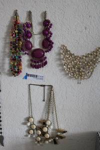 lot 156 image: Fashion Jewelry Includes Purple Bead Necklace and Multicolored Dyed Bead Necklace