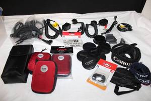 lot 154 image: Camera Accessories Lens Covers, Speedlite 380EX, Canon CF Wallets, Hand Strap and More