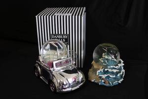 lot 164 image: Danbury Falls Water Globe - VW Bug Design Music Box AND Free Willy Water Globe Music Box