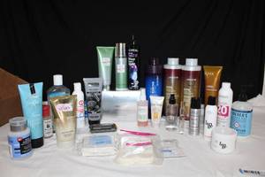 lot 301 image: Beauty Supplies Unused Kerastase Bottles, Shampoo, Lotions, Skin Care, and some Mens products
