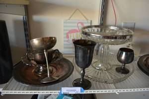 lot 331 image: 2-Tier Relish Dish, Silver Plated Dishes, see pictures for marks