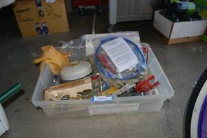 lot 338 image: Misc. Home Hardware Door knobs, Toilet Hose Clamps and Flapper, see pictures