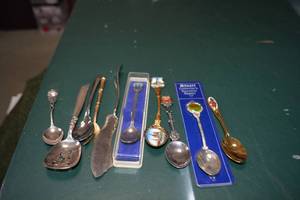 lot 295 image: Souvenir Spoons and Silerware