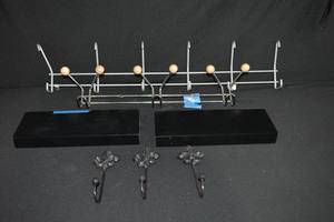 lot 298 image: Wall Coat Hangers and Decorative Ledges