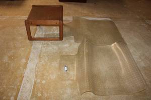 lot 13 image: 2 Office Chair Mats and Small End Table