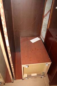 lot 79 image: Single Cherry Finish Desk Unit