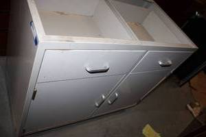 lot 92 image: Metal 2-Drawer Base Unit Cabinet without Top